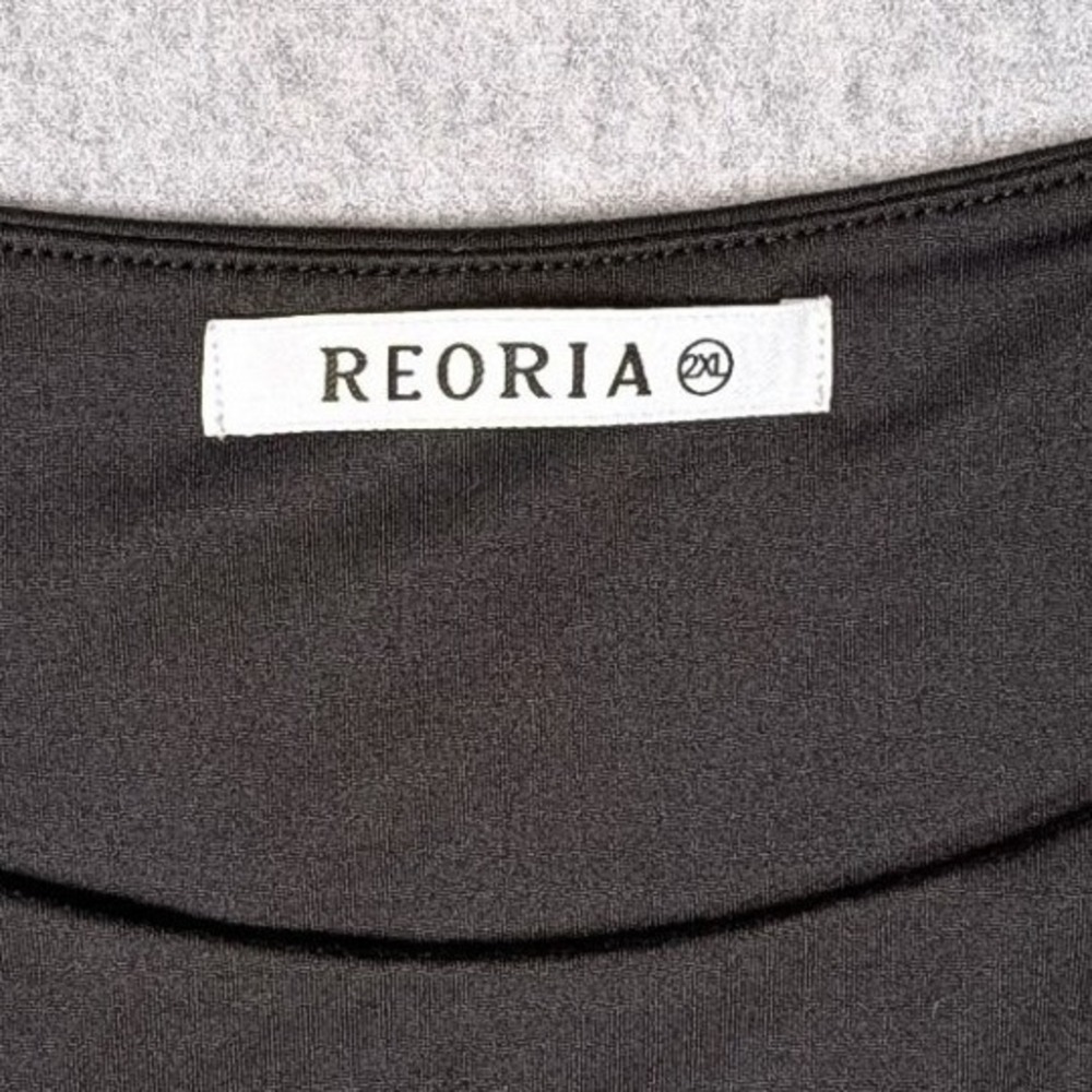 REORIA Black High Neck Cropped Tank Top Racerback Sleeveless Shirt 2XL - Picture 2 of 6